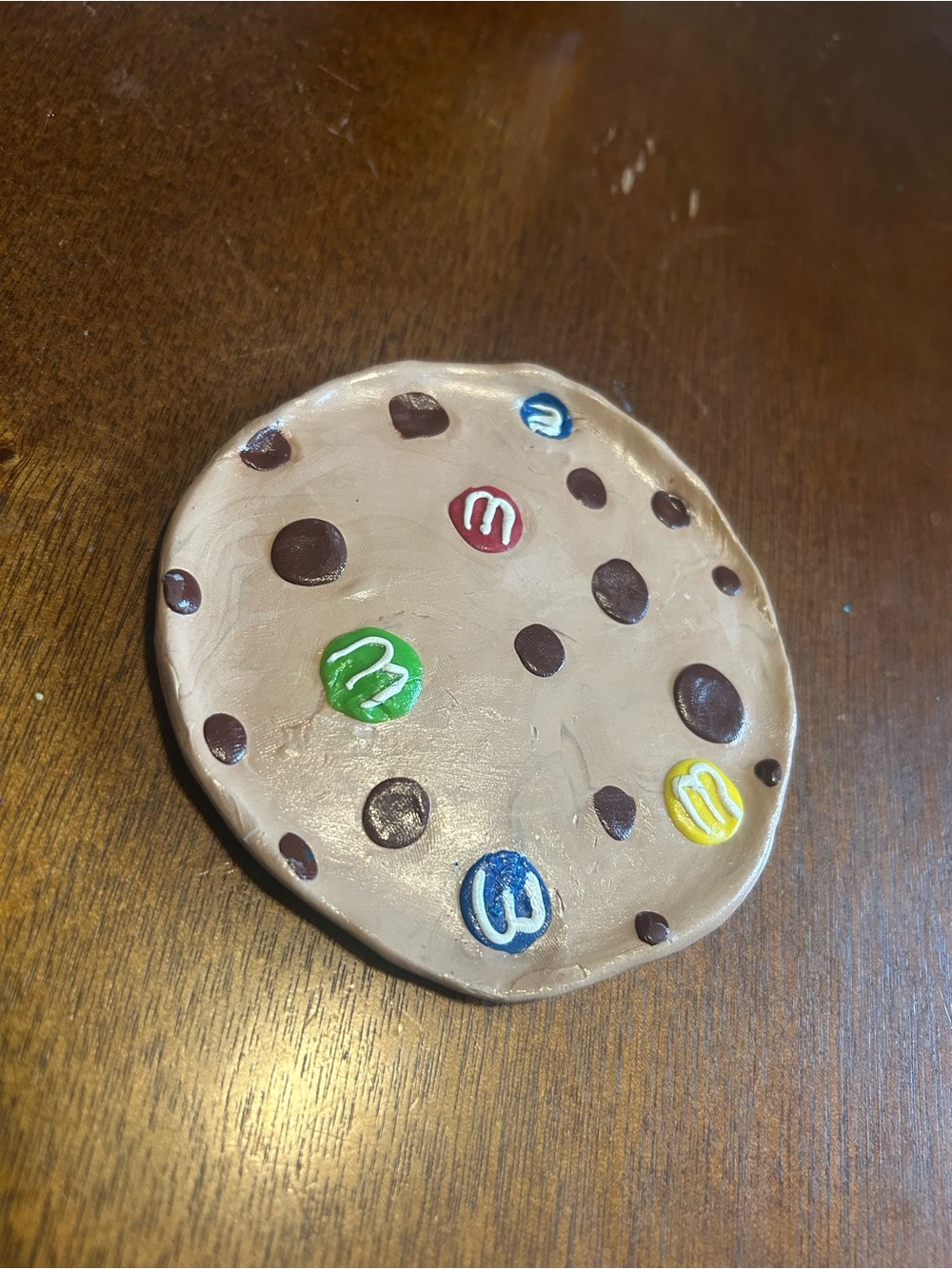 Chocolate Chip Cookie Trinket Dish with Colorful Candy Accents